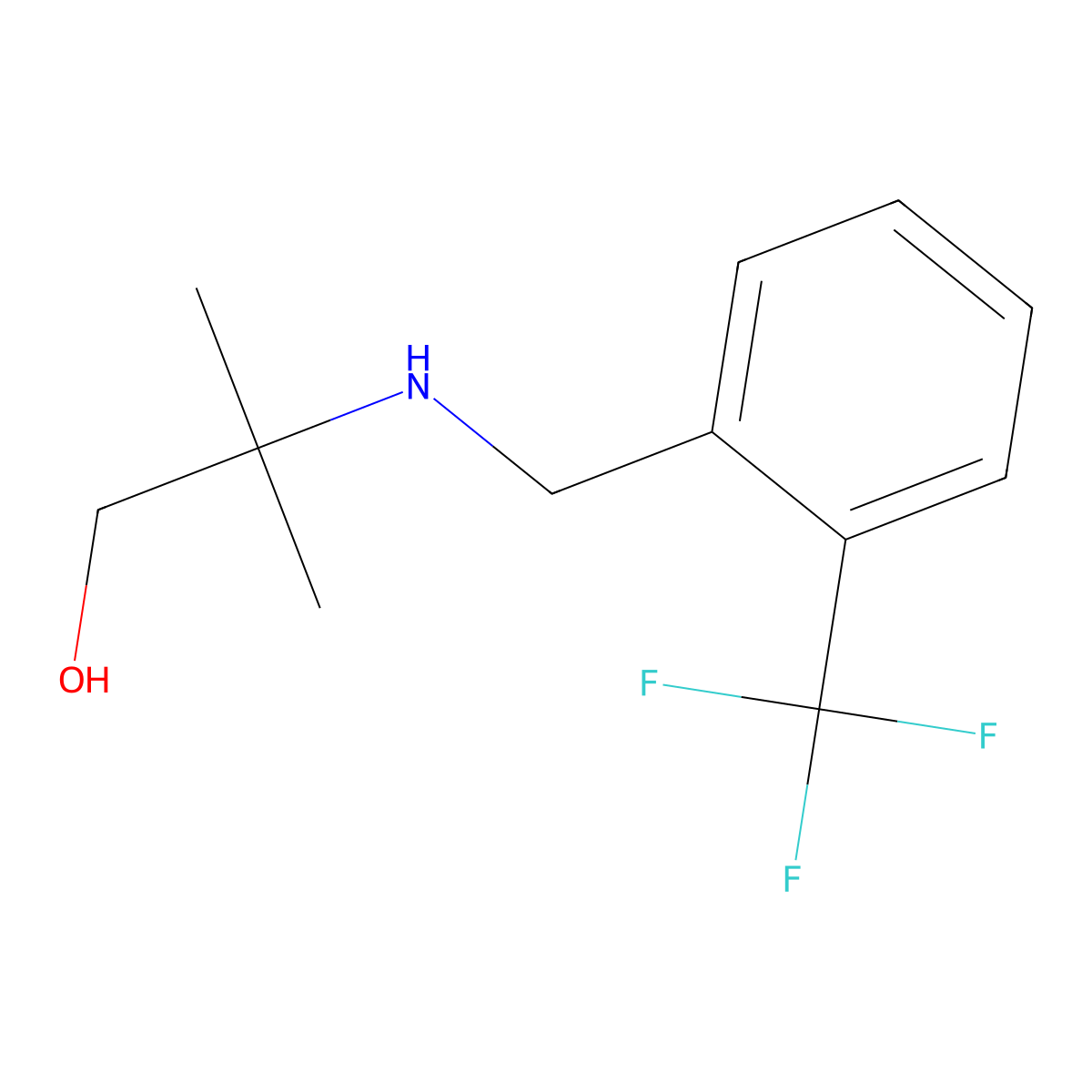 2-Methyl-2-{[2-(trifluoromethyl)benzyl]amino}-1-propanol molecular structure, CAS 774555-40-7