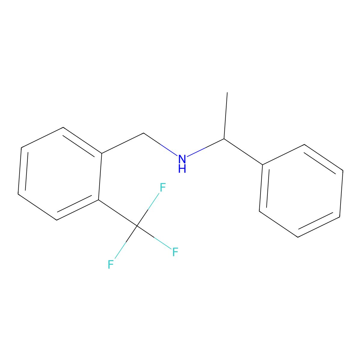 1-phenyl-N-[2-(trifluoromethyl)benzyl]ethanamine molecular structure, CAS 774555-42-9