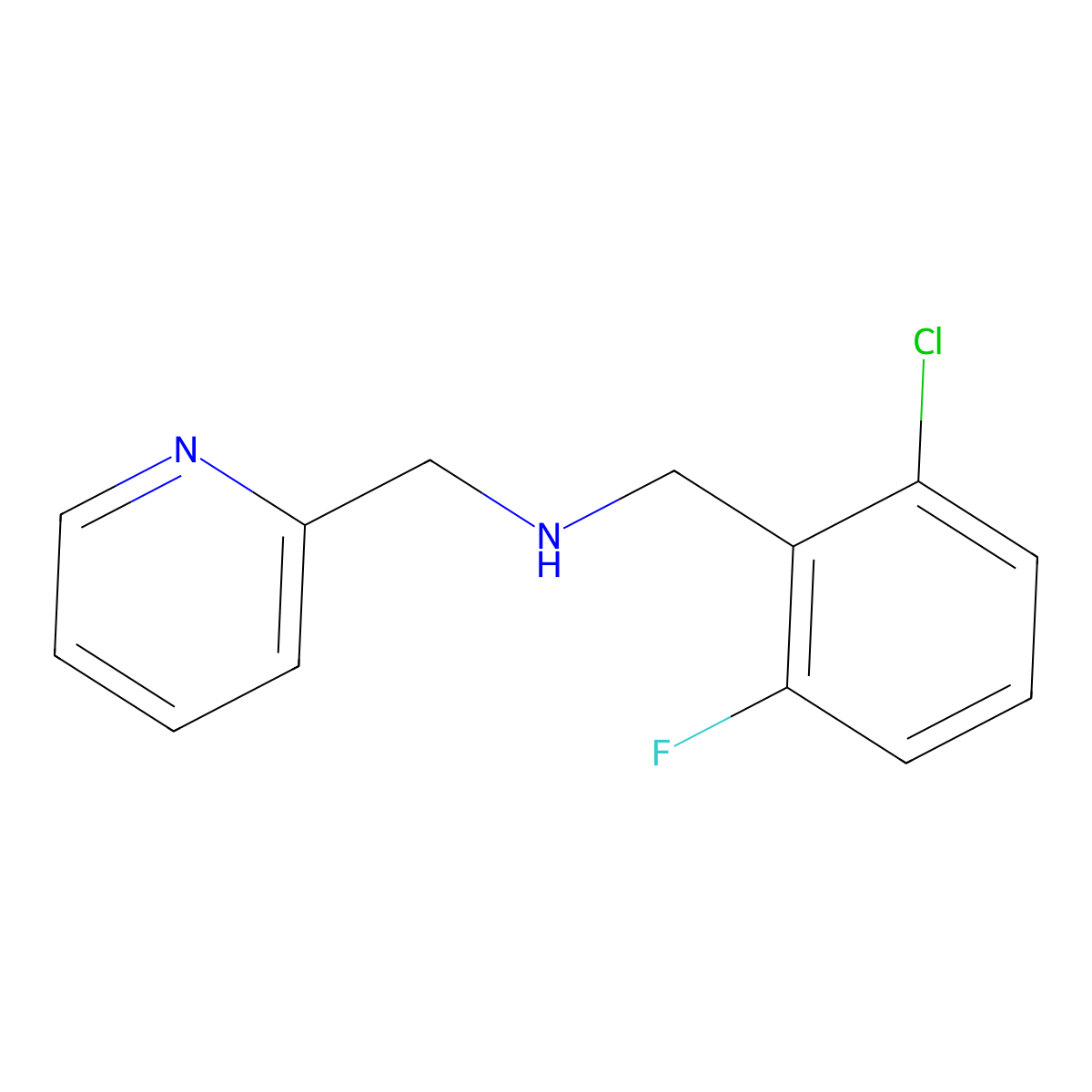 1-(2-chloro-6-fluorophenyl)-N-(pyridin-2-ylmethyl)methanamine molecular structure, CAS 774555-75-8