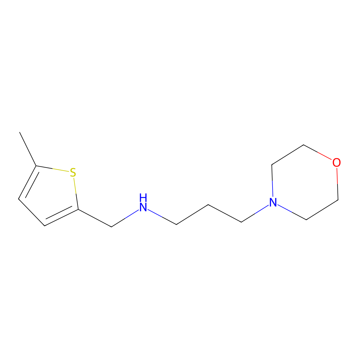 (5-Methyl-thiophen-2-ylmethyl)-(3-morpholin-4-yl-propyl)-amine molecular structure, CAS 774555-87-2