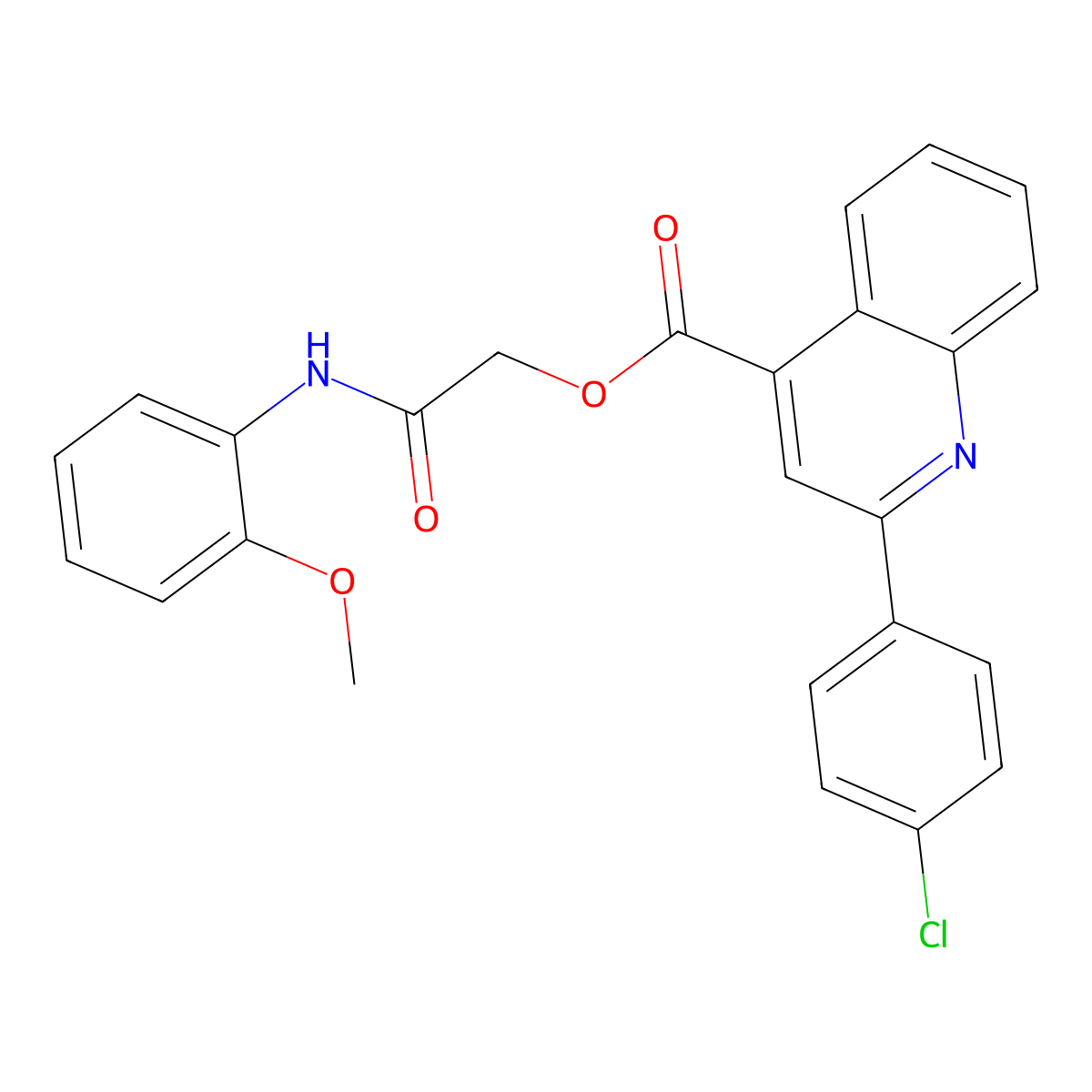2-(2-Methoxyanilino)-2-oxoethyl 2-(4-chlorophenyl)-4-quinolinecarboxylate molecular structure, CAS 774555-88-3