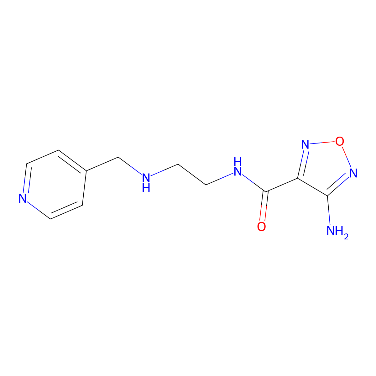 4-amino-N-[2-(pyridin-4-ylmethylamino)ethyl]-1,2,5-oxadiazole-3-carboxamide molecular structure, CAS 774555-95-2