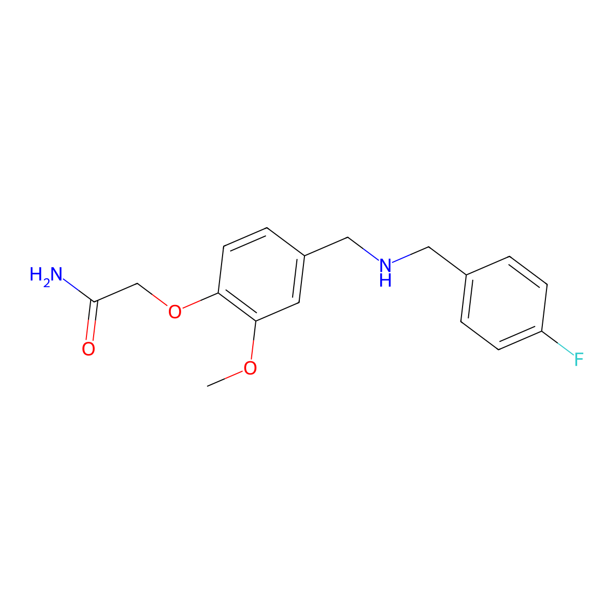 2-(4-{[(4-Fluorobenzyl)amino]methyl}-2-methoxyphenoxy)acetamide molecular structure, CAS 774556-03-5