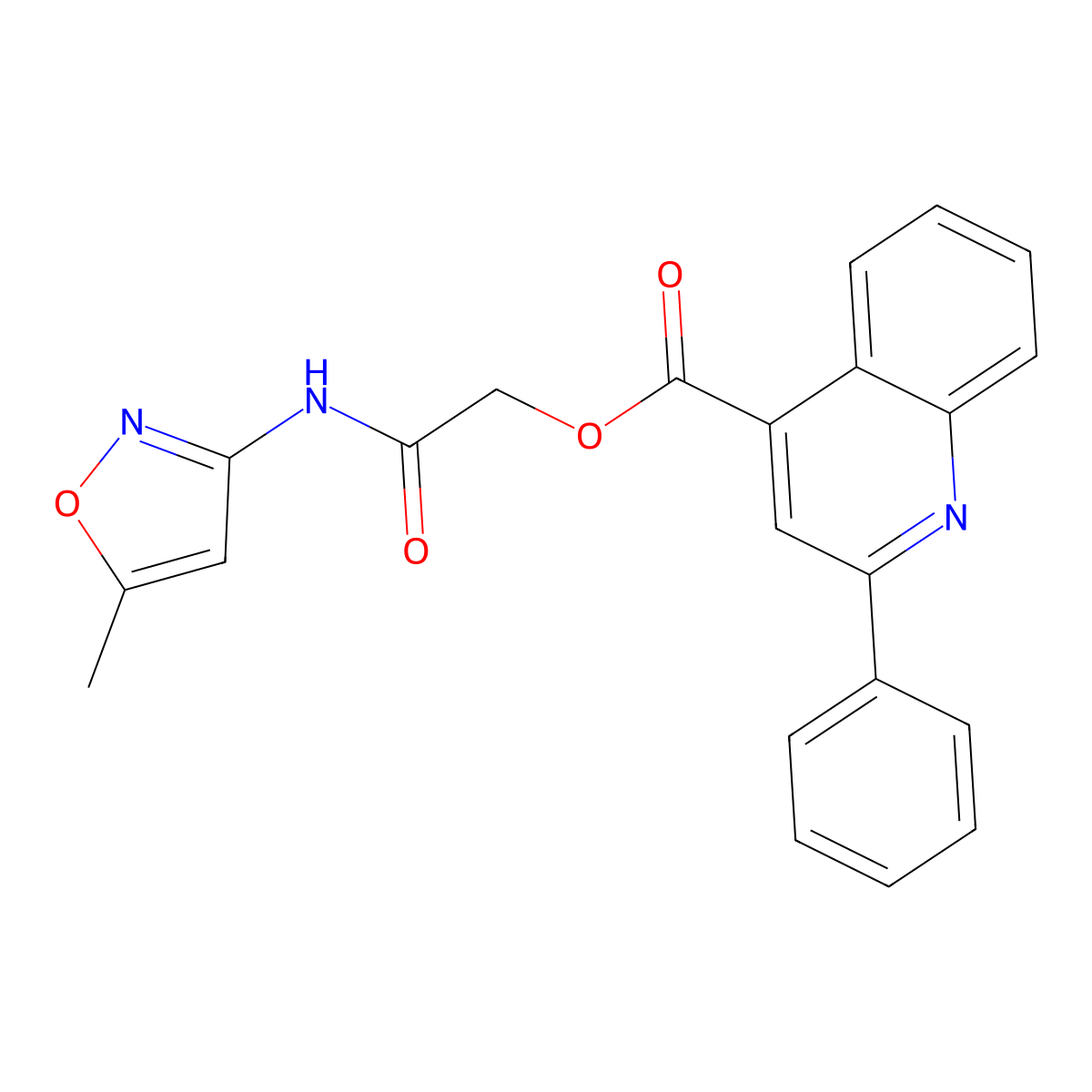 2-[(5-Methyl-3-isoxazolyl)amino]-2-oxoethyl 2-phenyl-4-quinolinecarboxylate molecular structure, CAS 774556-08-0