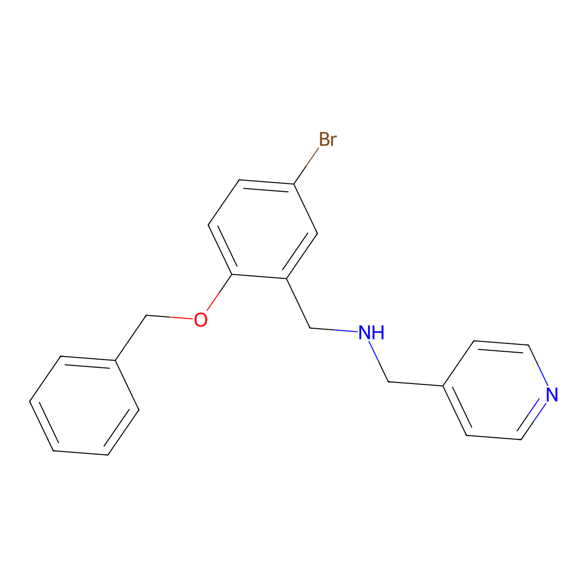 N-[(5-bromo-2-phenylmethoxyphenyl)methyl]-1-pyridin-4-ylmethanamine molecular structure, CAS 774556-09-1