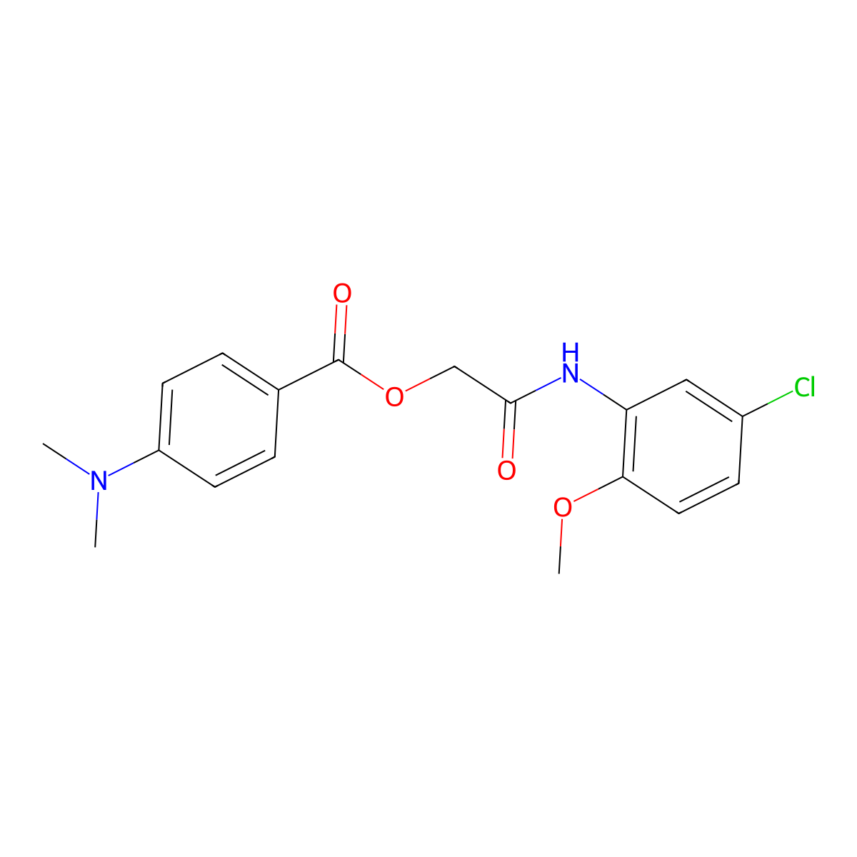 2-[(5-Chloro-2-methoxyphenyl)amino]-2-oxoethyl 4-(dimethylamino)benzoate molecular structure, CAS 774556-24-0