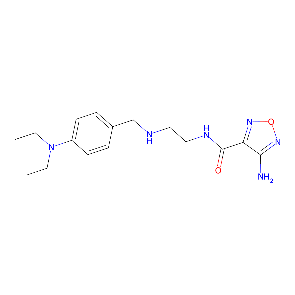 4-amino-N-(2-{[4-(diethylamino)benzyl]amino}ethyl)-1,2,5-oxadiazole-3-carboxamide molecular structure, CAS 774556-45-5