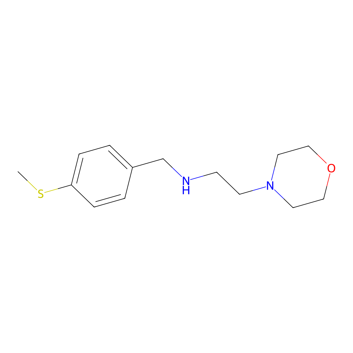 N-[(4-methylsulfanylphenyl)methyl]-2-morpholin-4-ylethanamine molecular structure, CAS 774556-65-9
