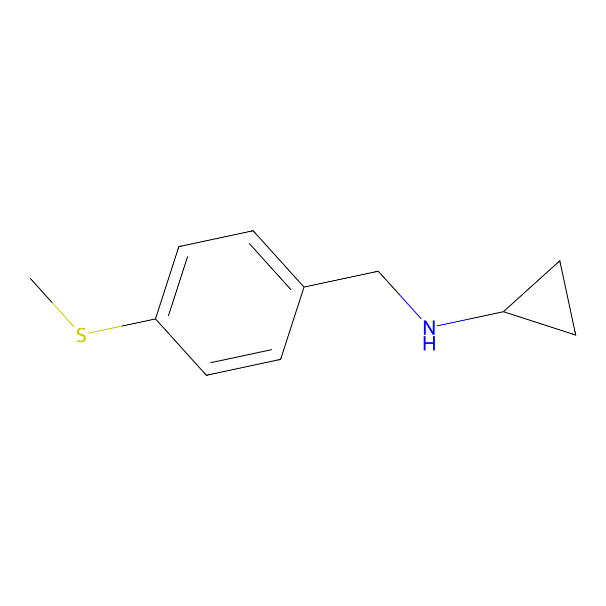 N-[(4-methylsulfanylphenyl)methyl]cyclopropanamine molecular structure, CAS 774556-71-7