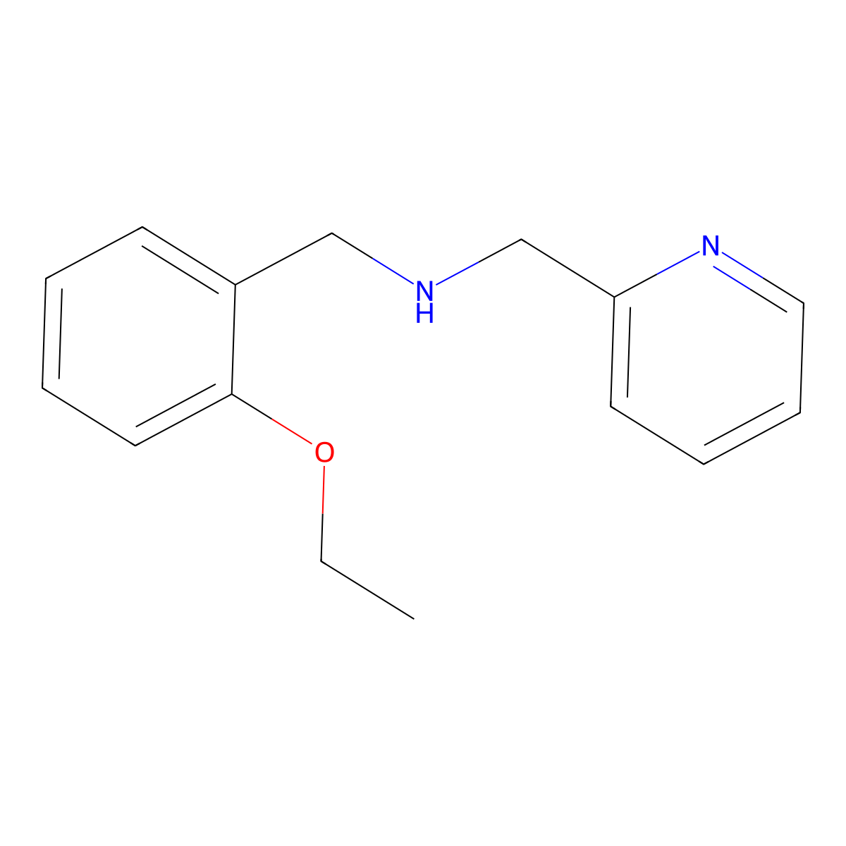 1-(2-ethoxyphenyl)-N-(pyridin-2-ylmethyl)methanamine molecular structure, CAS 774557-01-6
