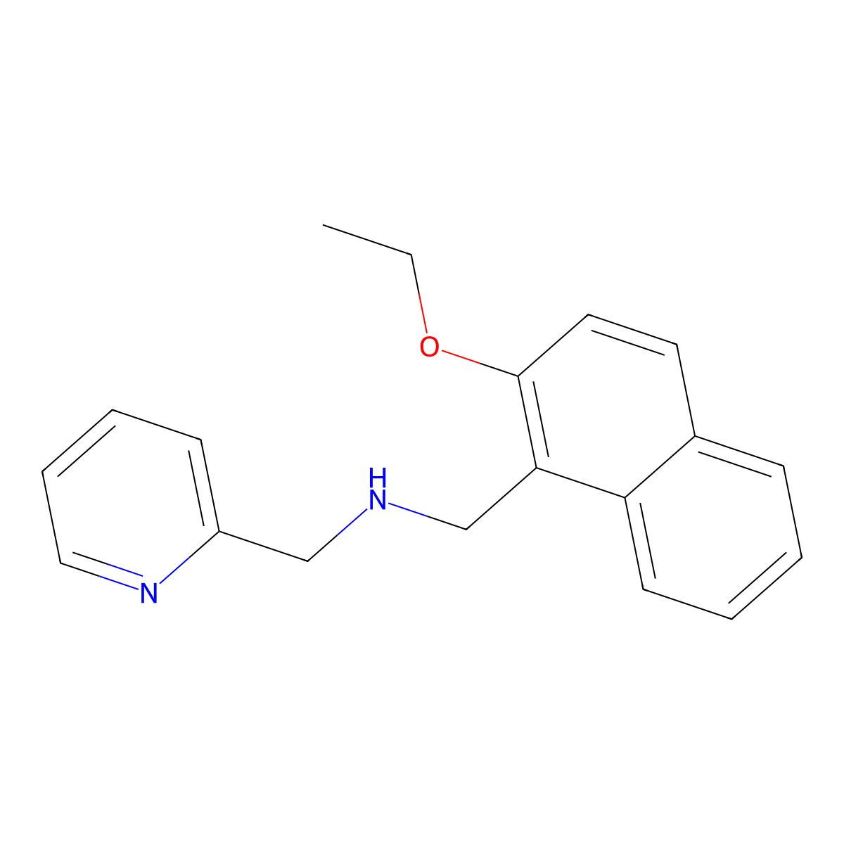 N-[(2-ethoxynaphthalen-1-yl)methyl]-1-pyridin-2-ylmethanamine molecular structure, CAS 774557-19-6