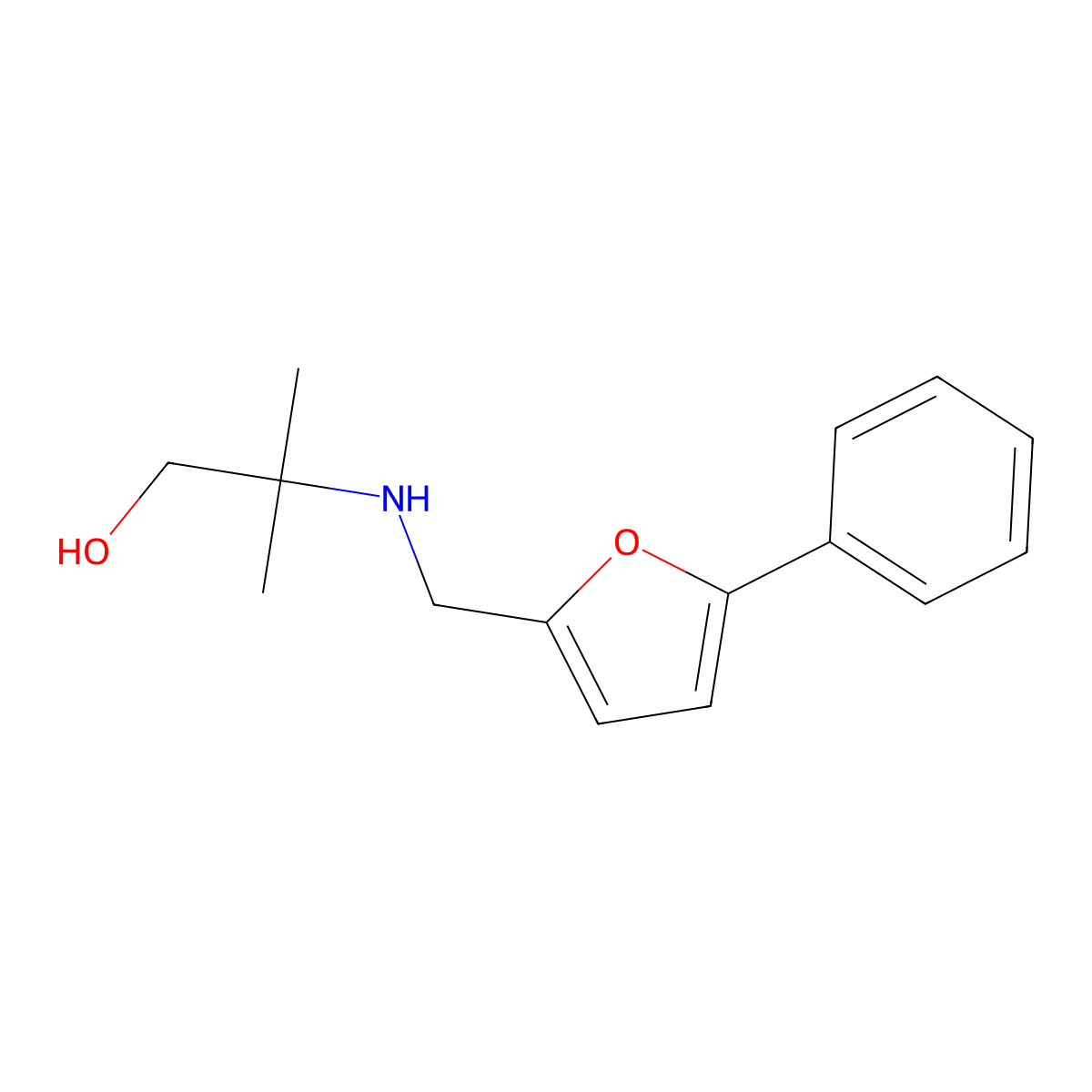 2-Methyl-2-[(5-phenylfuran-2-yl)methylamino]propan-1-ol molecular structure, CAS 774557-27-6