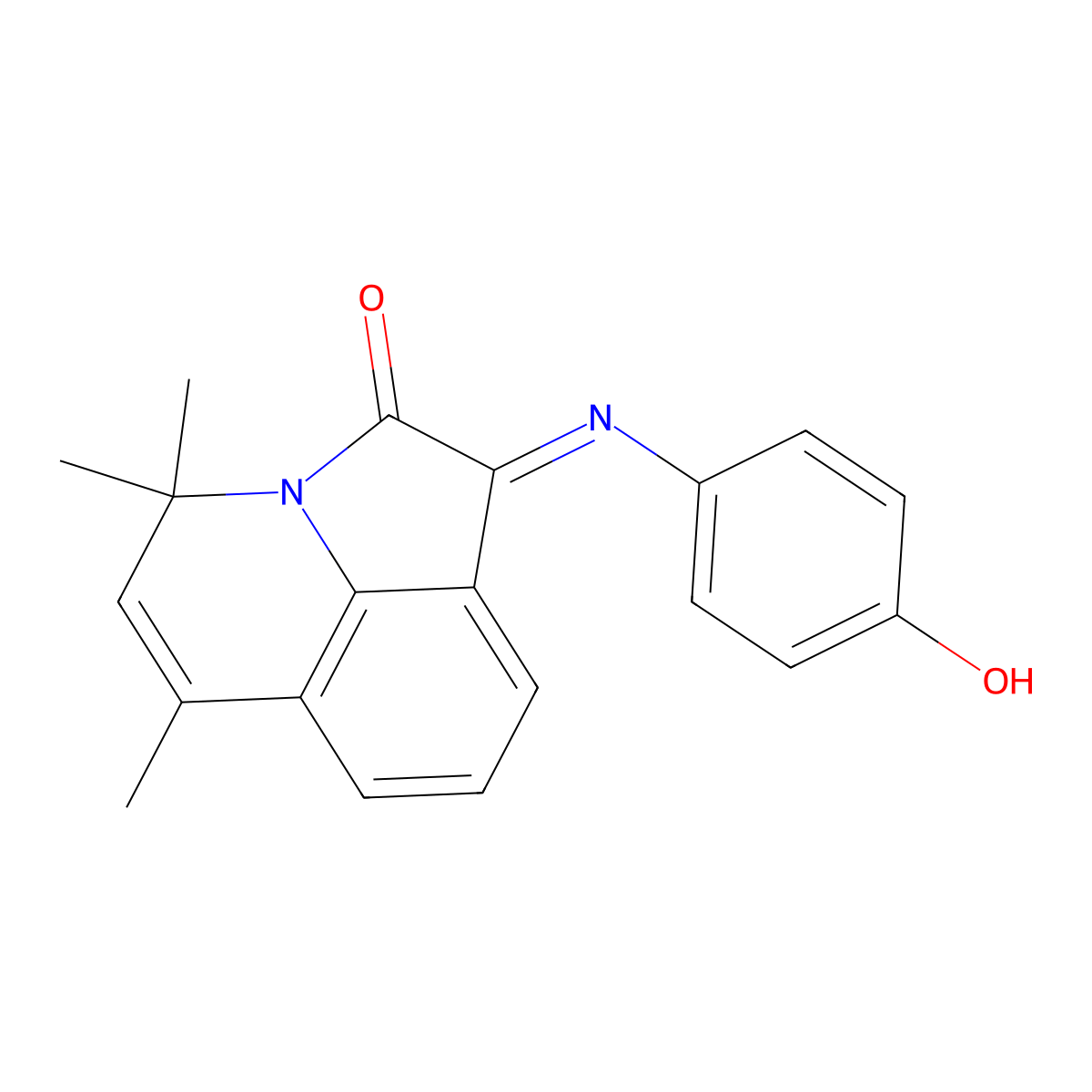 1-[(E)-4-Hydroxy-phenylimino]-4,4,6-trimethyl-1H,4H-pyrrolo[3,2,1-ij]quinolin-2-one molecular structure, CAS 774559-76-1