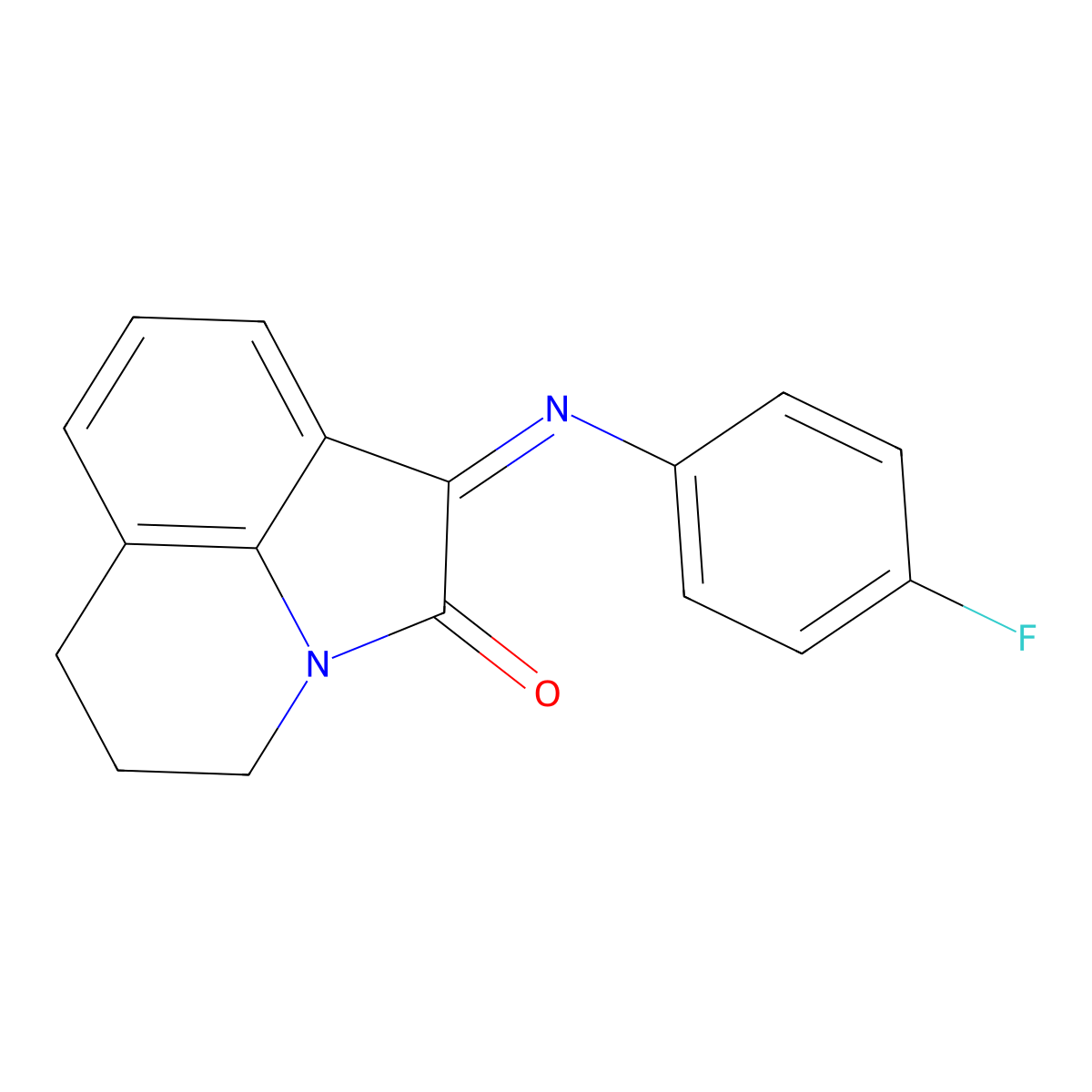 (1E)-1-[(4-fluorophenyl)imino]-5,6-dihydro-4H-pyrrolo[3,2,1-ij]quinolin-2(1H)-one molecular structure, CAS 774559-88-5
