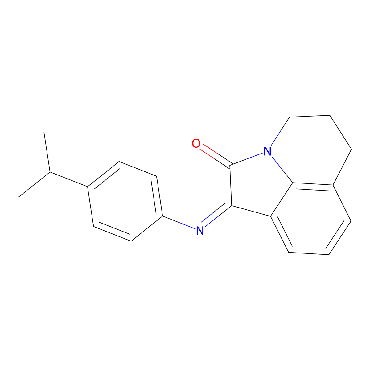 (1E)-1-{[4-(propan-2-yl)phenyl]imino}-5,6-dihydro-4H-pyrrolo[3,2,1-ij]quinolin-2(1H)-one molecular structure, CAS 774559-89-6