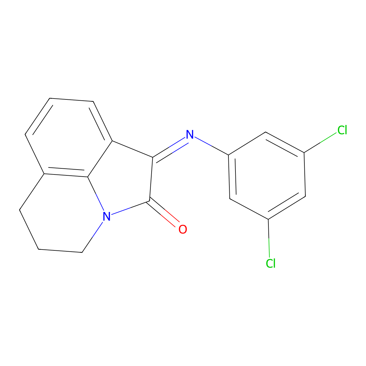 (1E)-1-[(3,5-dichlorophenyl)imino]-5,6-dihydro-4H-pyrrolo[3,2,1-ij]quinolin-2(1H)-one molecular structure, CAS 774559-98-7