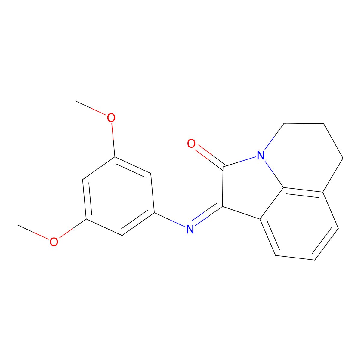 (1E)-1-[(3,5-dimethoxyphenyl)imino]-5,6-dihydro-4H-pyrrolo[3,2,1-ij]quinolin-2(1H)-one molecular structure, CAS 774559-99-8