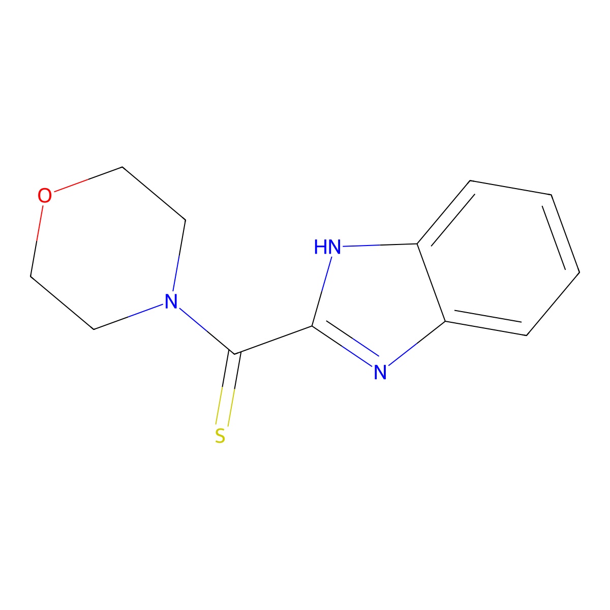 1H-benzimidazol-2-yl(morpholin-4-yl)methanethione molecular structure, CAS 77456-55-4