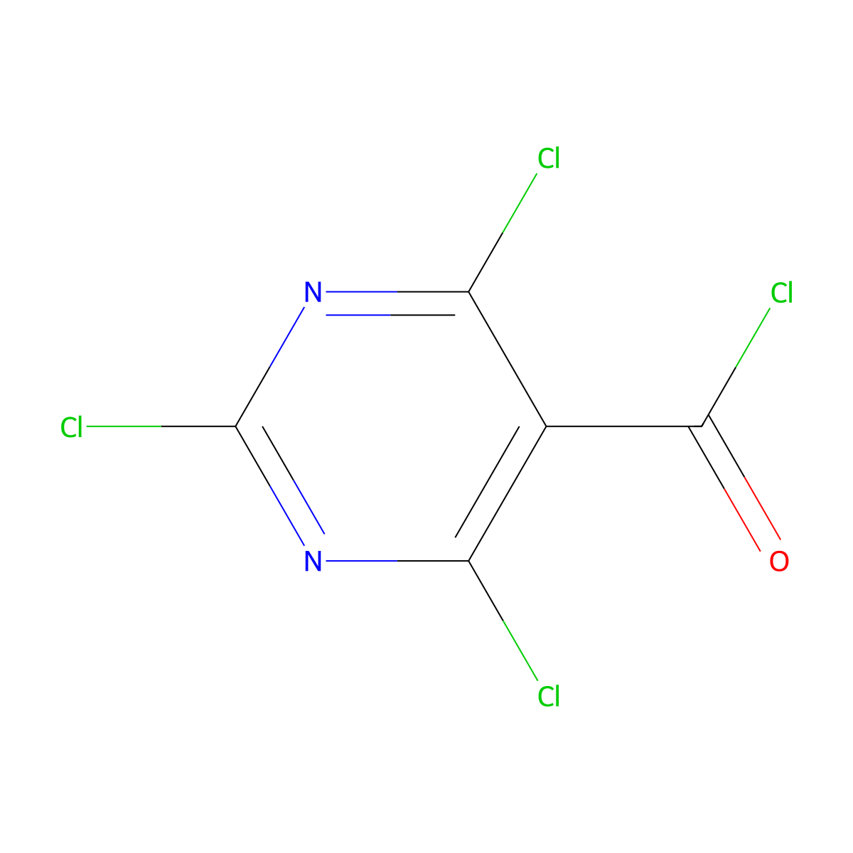 2,4,6-Trichloropyrimidine-5-carbonyl chloride molecular structure, CAS 77456-66-7