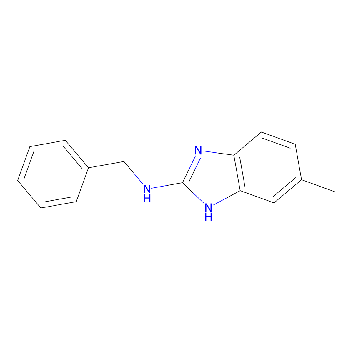 N-benzyl-6-methyl-1H-benzimidazol-2-amine molecular structure, CAS 774560-30-4
