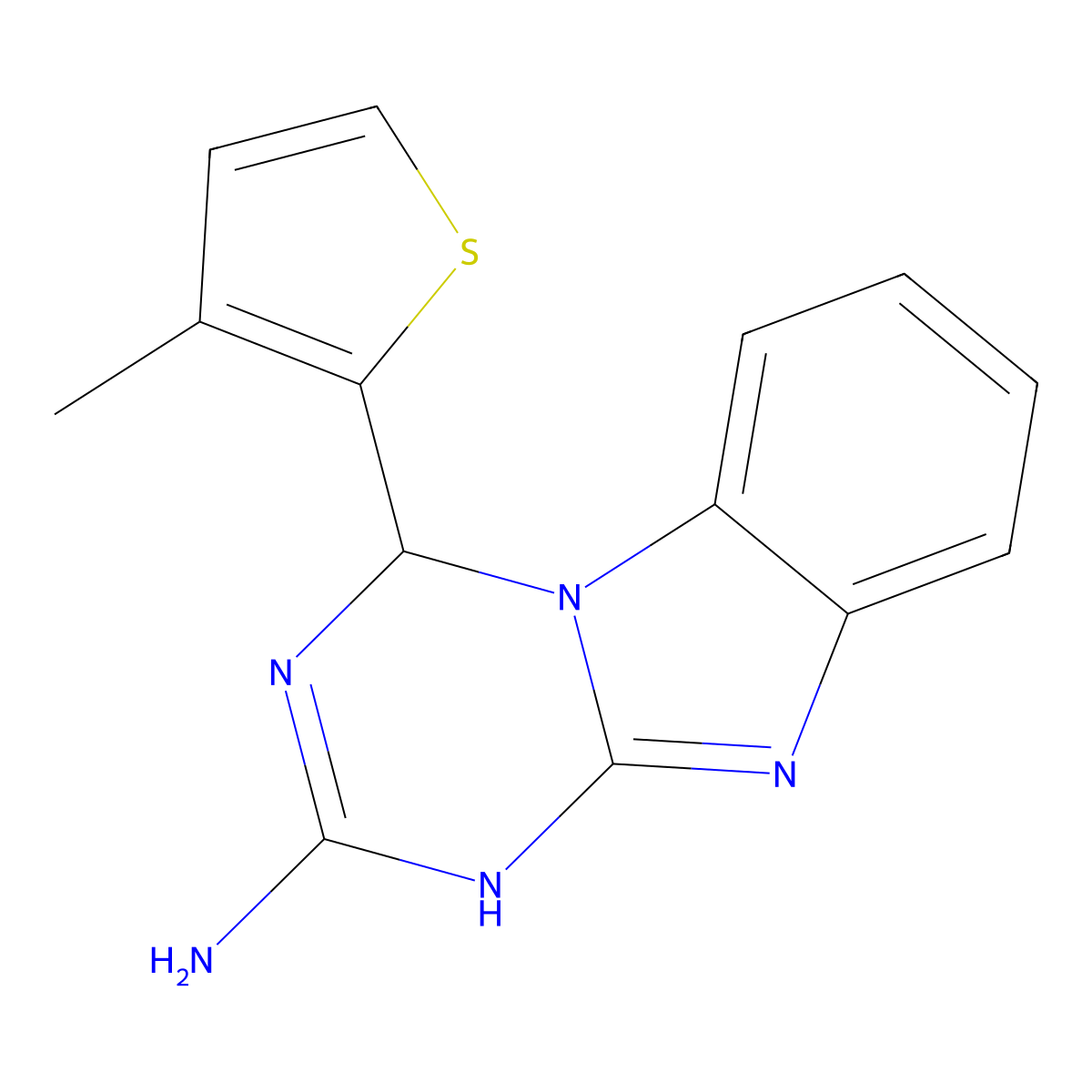 4-(3-Methylthiophen-2-yl)-1,4-dihydro[1,3,5]triazino[1,2-a]benzimidazol-2-amine molecular structure, CAS 774560-38-2