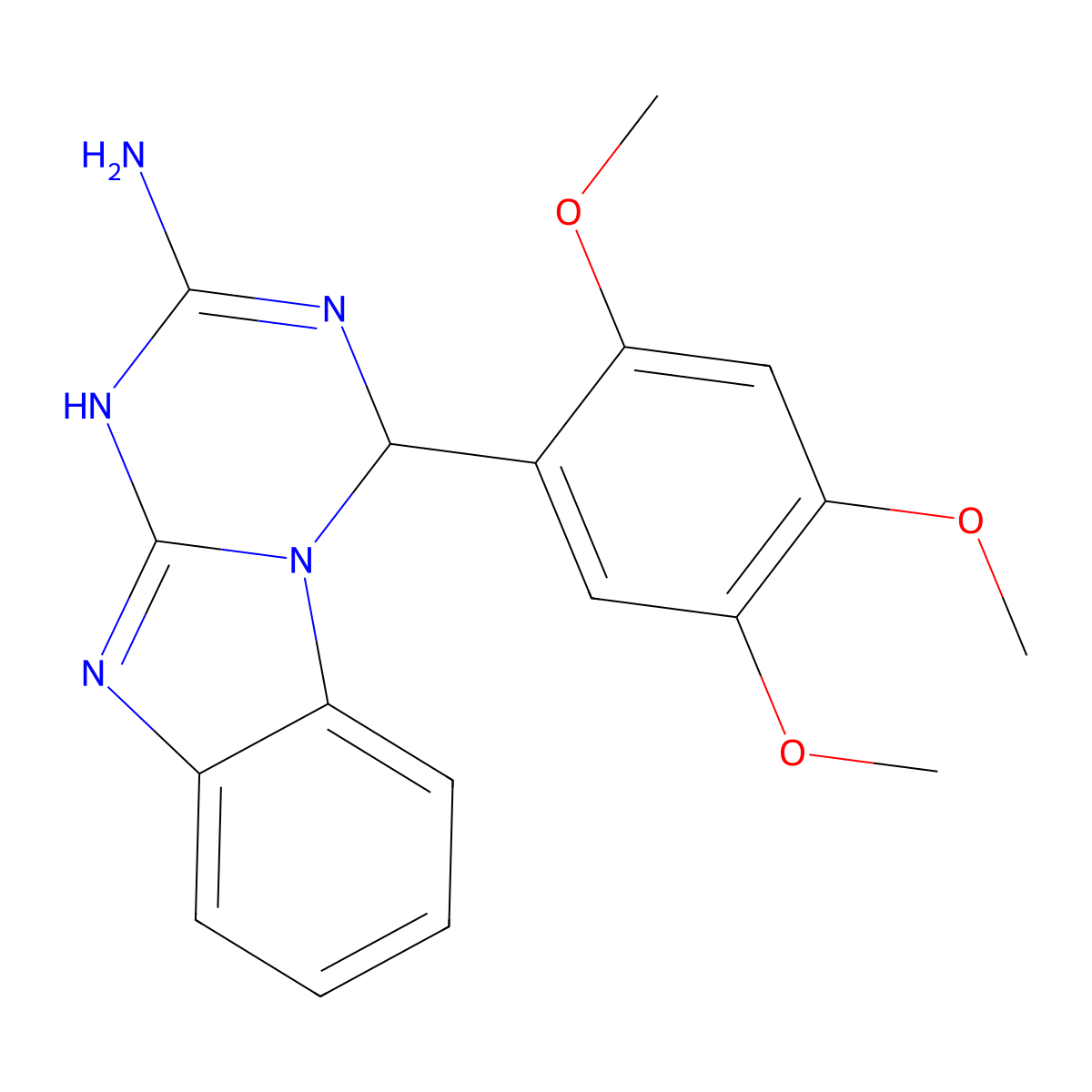 4-(2,4,5-Trimethoxyphenyl)-1,4-dihydro[1,3,5]triazino[1,2-a]benzimidazol-2-amine molecular structure, CAS 774560-41-7