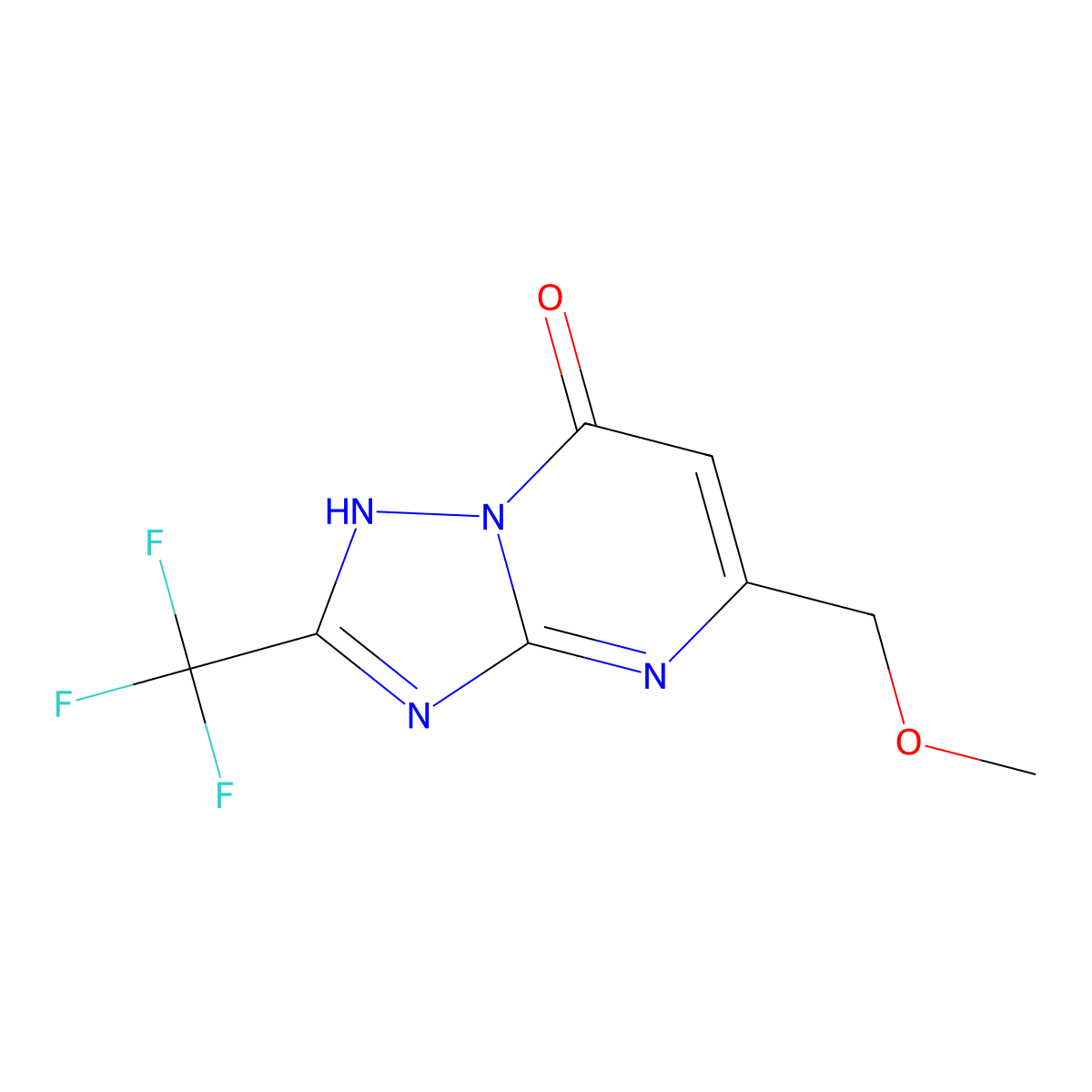 5-Methoxymethyl-2-trifluoromethyl-4H-[1,2,4]triazolo[1,5-a]pyrimidin-7-one molecular structure, CAS 774560-66-6
