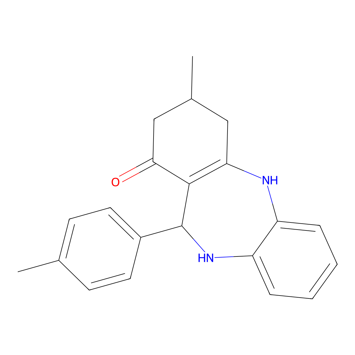 3-methyl-11-(4-methylphenyl)-3,4,10,11-tetrahydro-2H-dibenzo[b,e][1,4]diazepin-1-ol molecular structure, CAS 774560-90-6