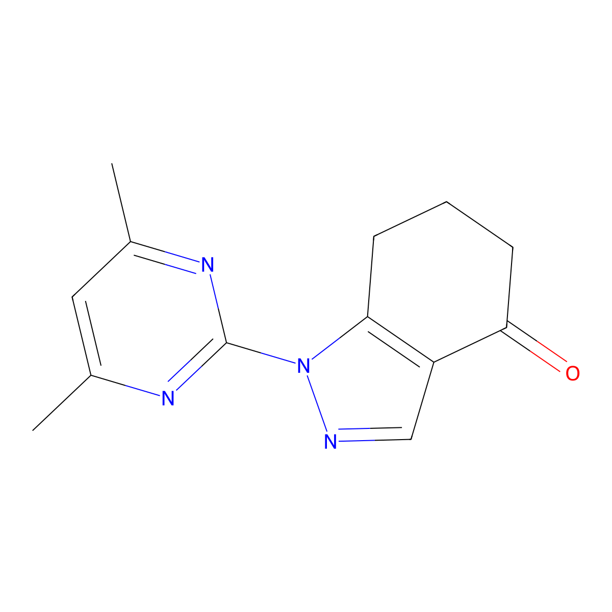 1-(4,6-dimethylpyrimidin-2-yl)-4,5,6,7-tetrahydro-1H-indazol-4-one molecular structure, CAS 774561-06-7