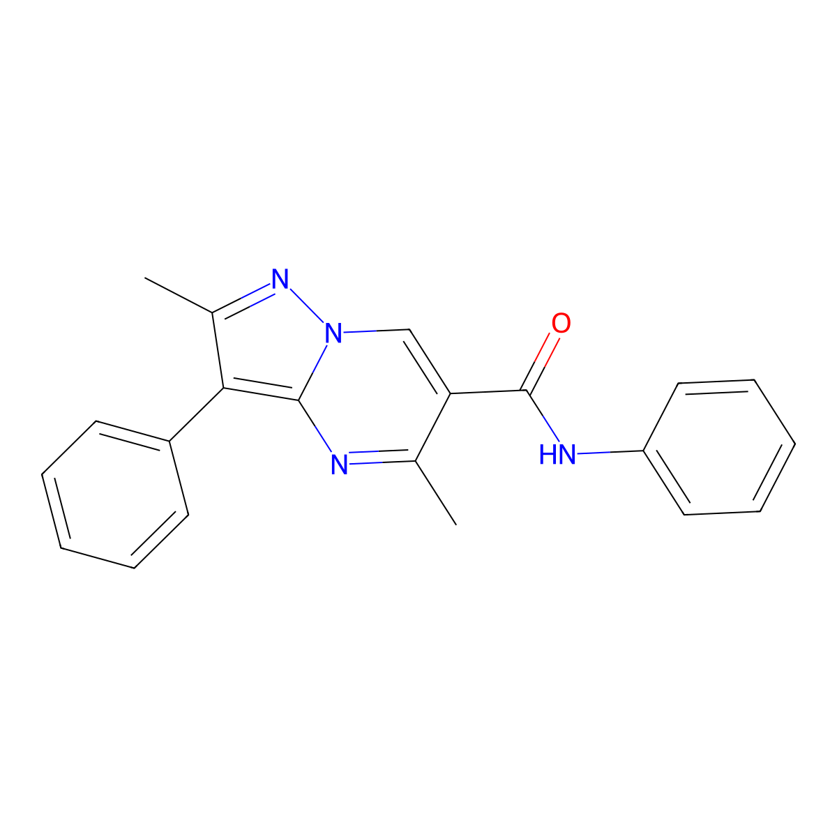 2,5-dimethyl-N,3-diphenylpyrazolo[1,5-a]pyrimidine-6-carboxamide molecular structure, CAS 774561-16-9