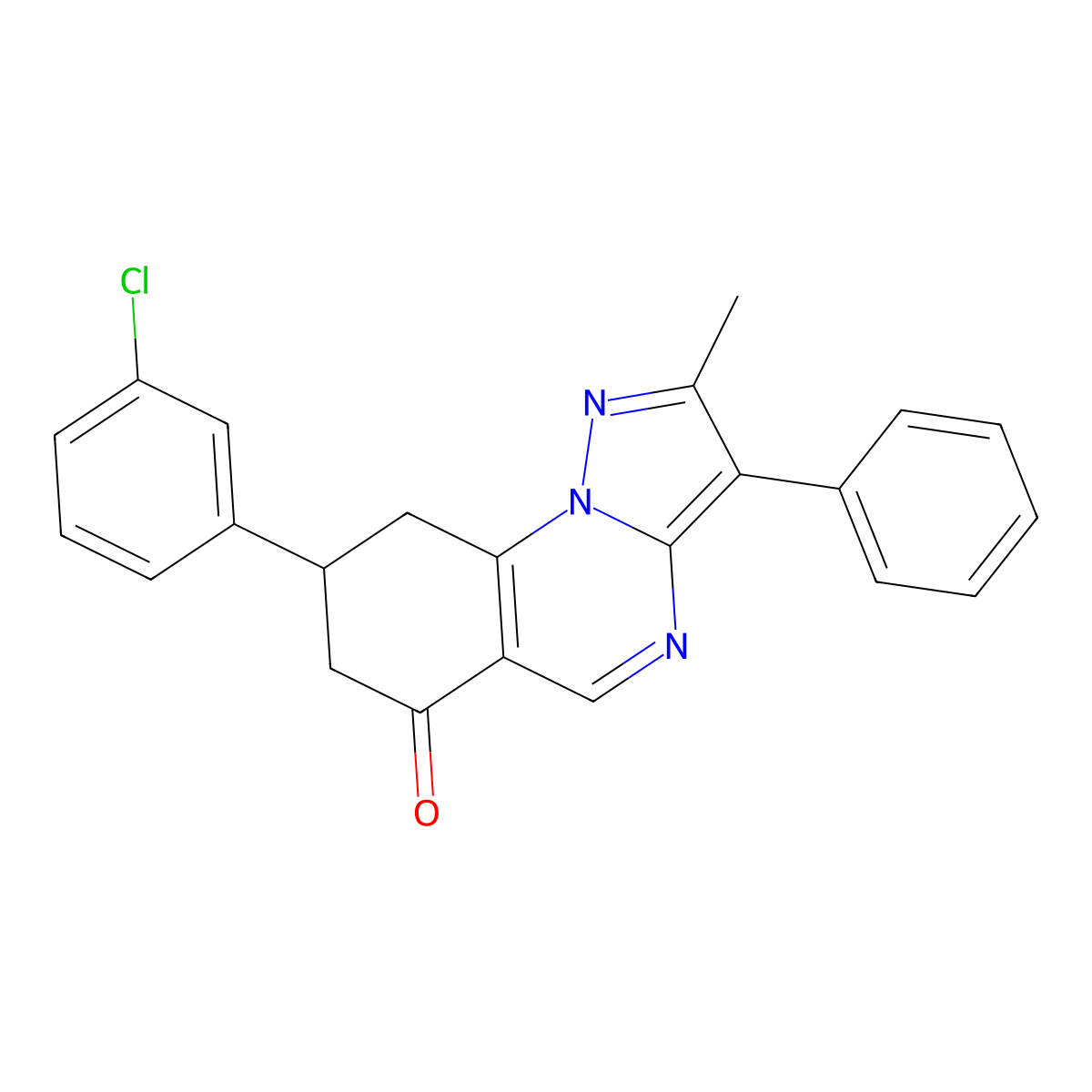 8-(3-chlorophenyl)-2-methyl-3-phenyl-8,9-dihydropyrazolo[1,5-a]quinazolin-6(7H)-one molecular structure, CAS 774561-21-6