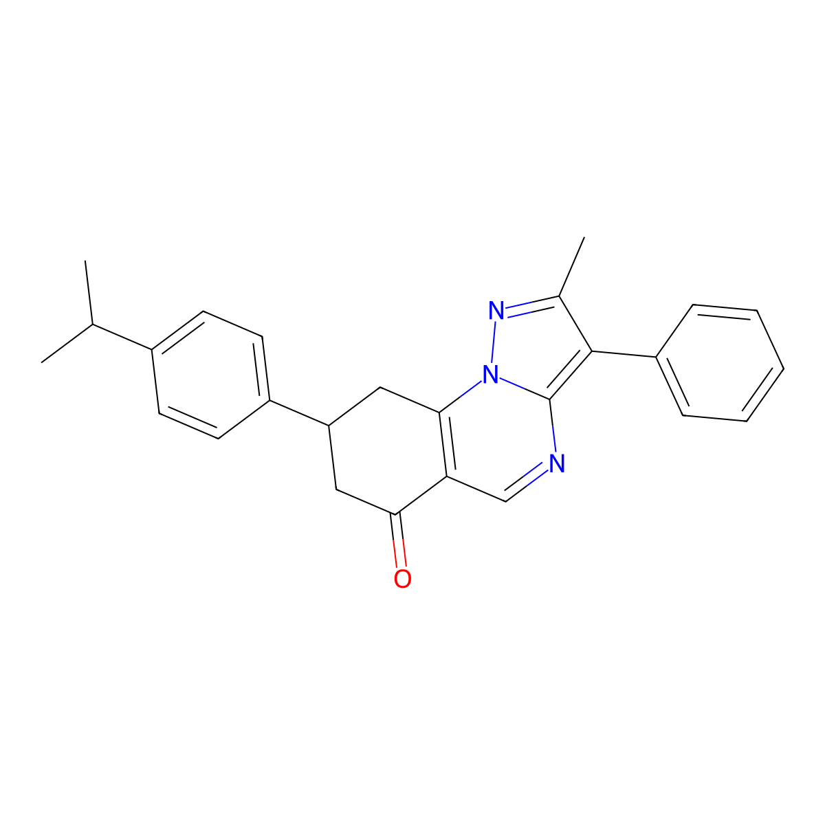 8-(4-isopropylphenyl)-2-methyl-3-phenyl-8,9-dihydropyrazolo[1,5-a]quinazolin-6(7H)-one molecular structure, CAS 774561-24-9