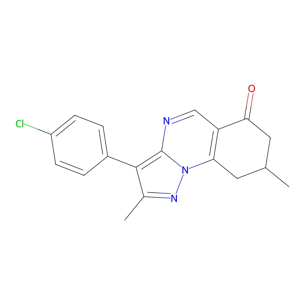 3-(4-chlorophenyl)-2,8-dimethyl-8,9-dihydropyrazolo[1,5-a]quinazolin-6(7H)-one molecular structure, CAS 774561-27-2