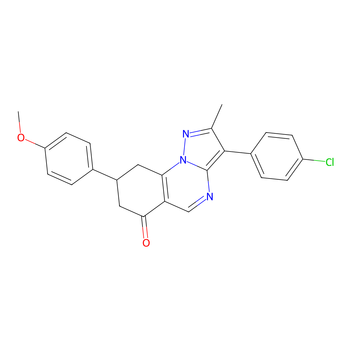 3-(4-chlorophenyl)-8-(4-methoxyphenyl)-2-methyl-8,9-dihydropyrazolo[1,5-a]quinazolin-6(7H)-one molecular structure, CAS 774561-29-4