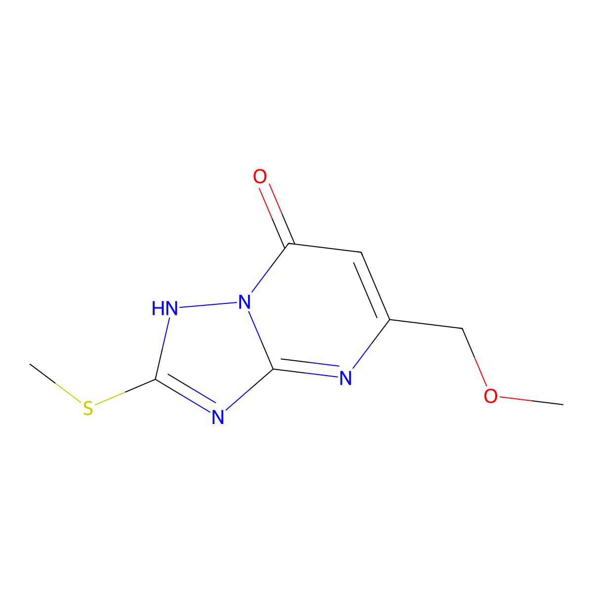 5-(methoxymethyl)-2-(methylthio)[1,2,4]triazolo[1,5-a]pyrimidin-7(4H)-one molecular structure, CAS 774561-81-8
