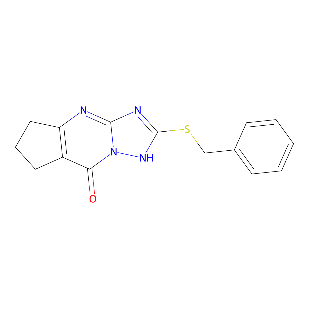 2-(benzylthio)-4,5,6,7-tetrahydro-8H-cyclopenta[d][1,2,4]triazolo[1,5-a]pyrimidin-8-one molecular structure, CAS 774561-83-0