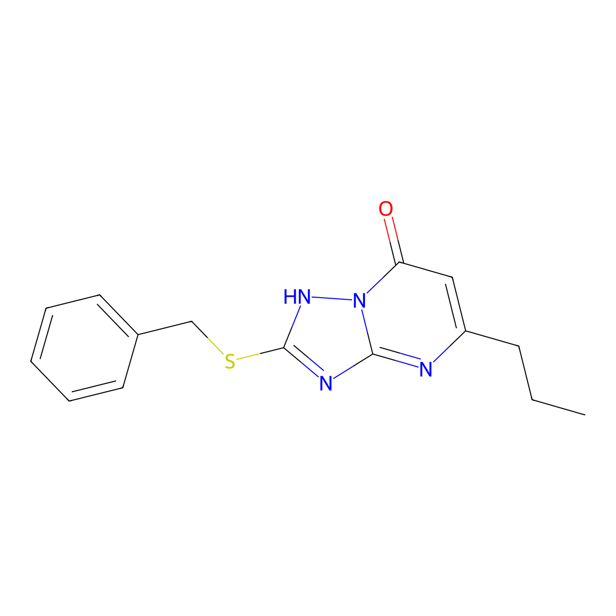 2-(benzylsulfanyl)-5-propyl[1,2,4]triazolo[1,5-a]pyrimidin-7(4H)-one molecular structure, CAS 774561-85-2