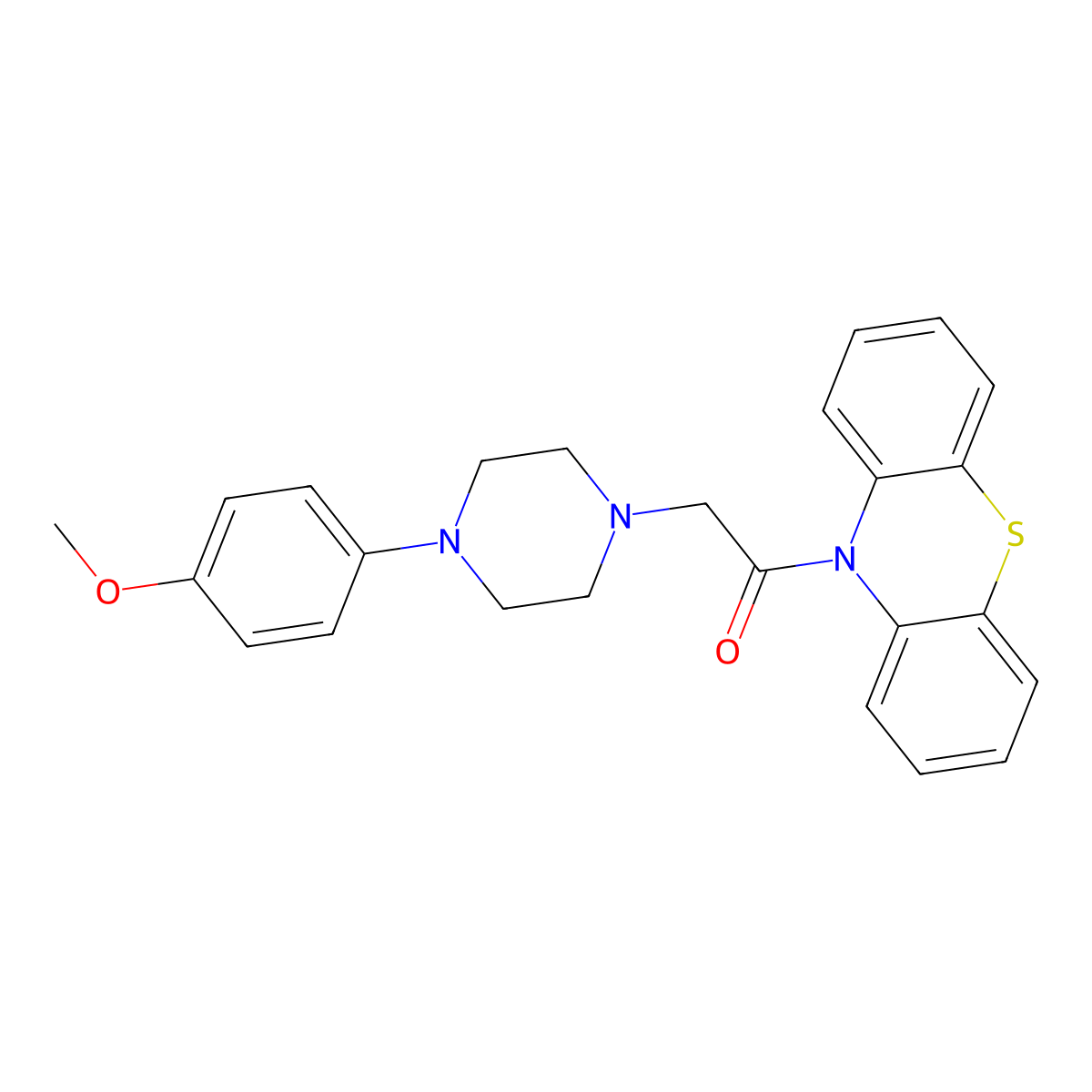 2-[4-(4-methoxyphenyl)piperazin-1-yl]-1-(10H-phenothiazin-10-yl)ethanone molecular structure, CAS 774561-90-9