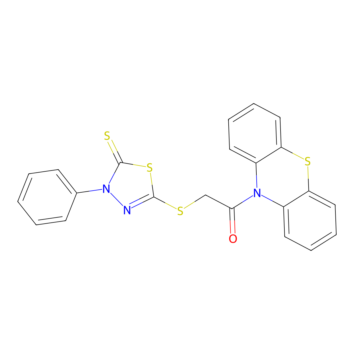 1-(10H-phenothiazin-10-yl)-2-[(4-phenyl-5-thioxo-4,5-dihydro-1,3,4-thiadiazol-2-yl)sulfanyl]ethanone molecular structure, CAS 774561-92-1