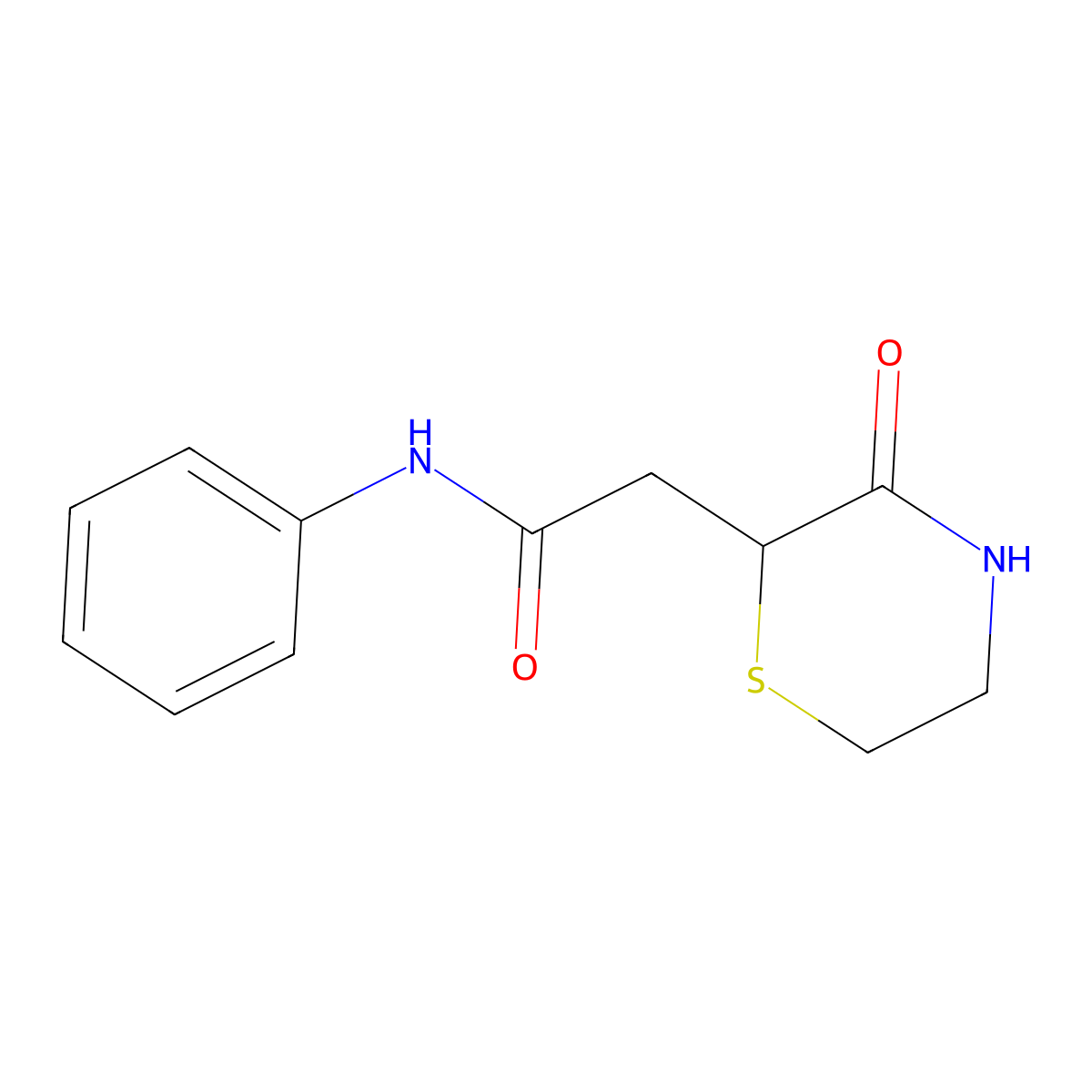 2-(3-oxothiomorpholin-2-yl)-N-phenylacetamide molecular structure, CAS 774562-09-3