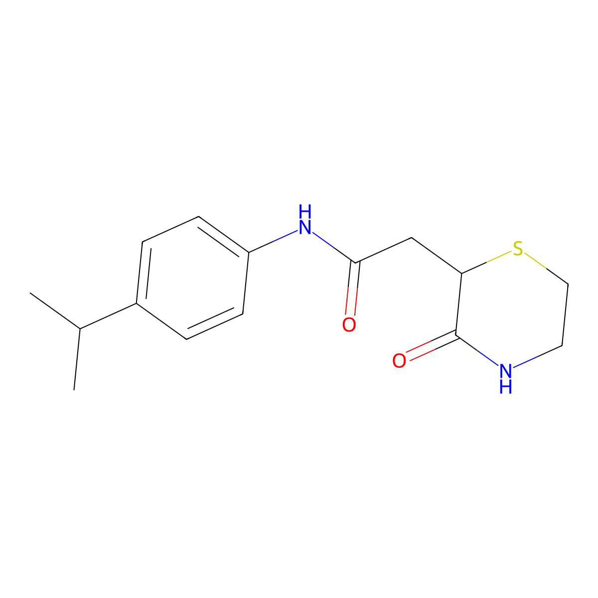 N-(4-isopropylphenyl)-2-(3-oxothiomorpholin-2-yl)acetamide molecular structure, CAS 774562-11-7
