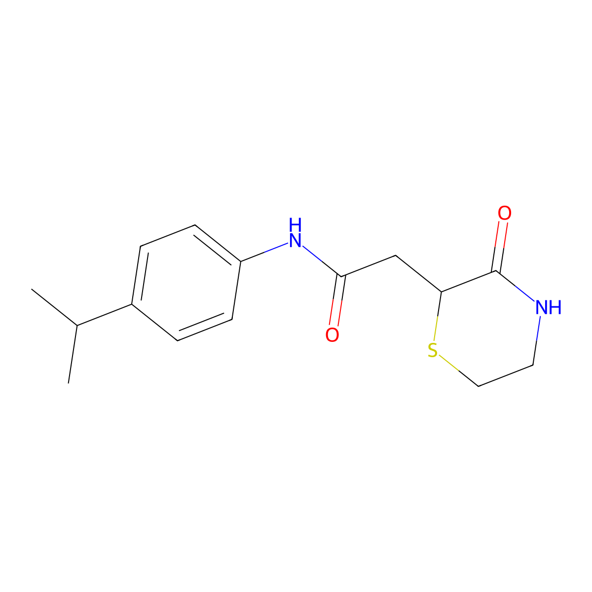 N-(4-isopropylphenyl)-2-(3-oxothiomorpholin-2-yl)acetamide molecular structure, CAS 774562-11-7