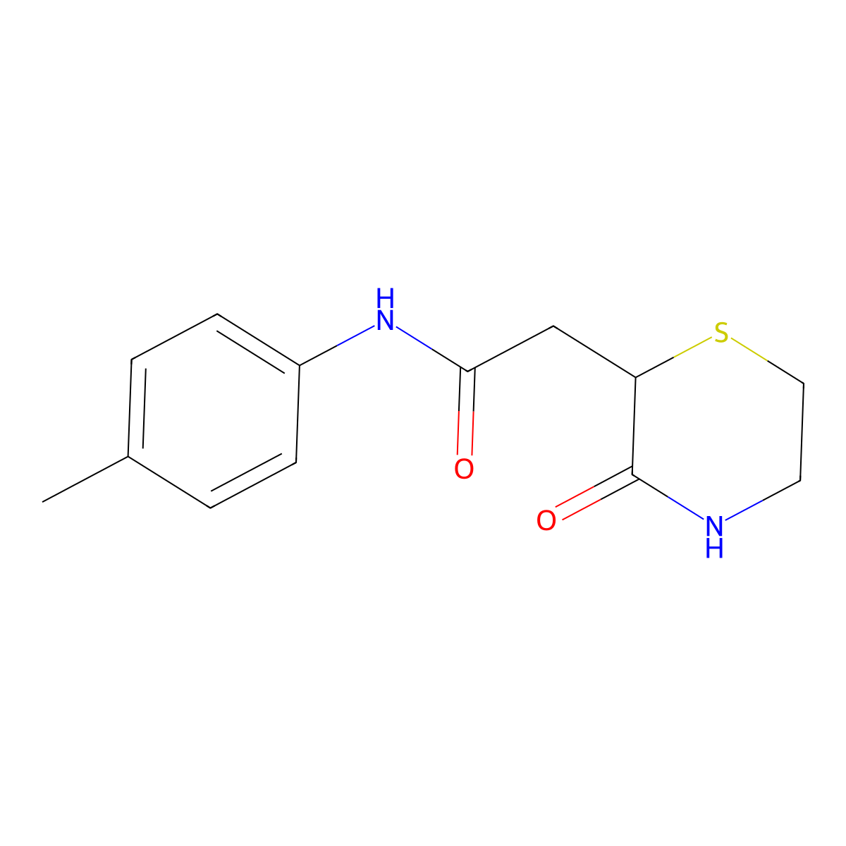 N-(4-methylphenyl)-2-(3-oxothiomorpholin-2-yl)acetamide molecular structure, CAS 774562-13-9
