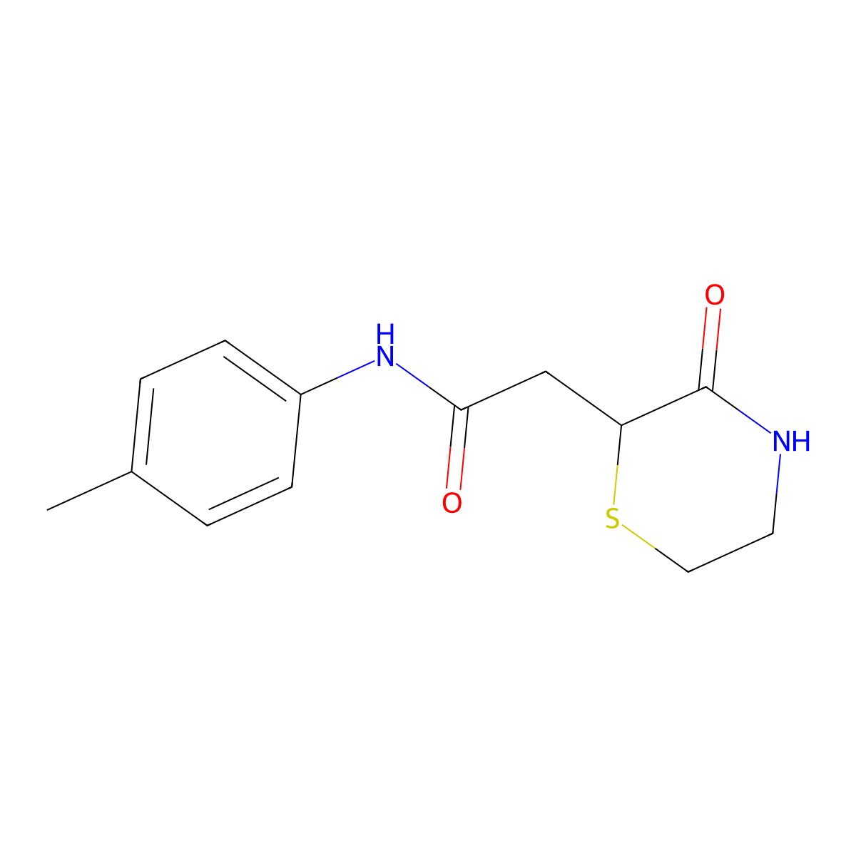 N-(4-methylphenyl)-2-(3-oxothiomorpholin-2-yl)acetamide molecular structure, CAS 774562-13-9