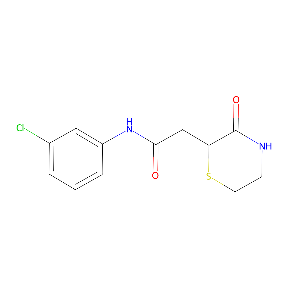 N-(3-chlorophenyl)-2-(3-oxothiomorpholin-2-yl)acetamide molecular structure, CAS 774562-15-1