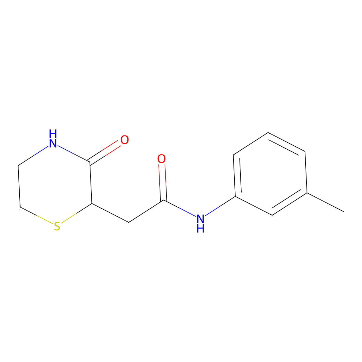 N-(3-methylphenyl)-2-(3-oxothiomorpholin-2-yl)acetamide molecular structure, CAS 774562-17-3