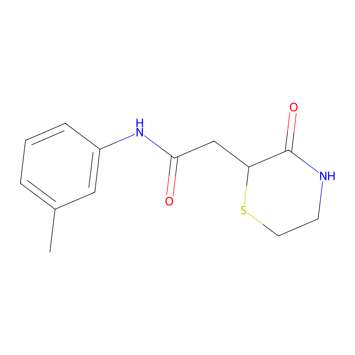 N-(3-methylphenyl)-2-(3-oxothiomorpholin-2-yl)acetamide molecular structure, CAS 774562-17-3