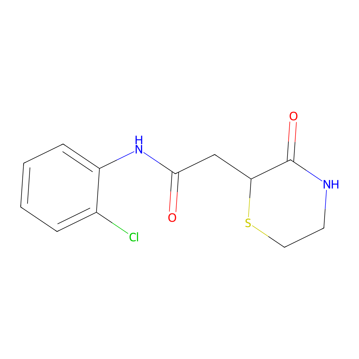 N-(2-chlorophenyl)-2-(3-oxothiomorpholin-2-yl)acetamide molecular structure, CAS 774562-23-1