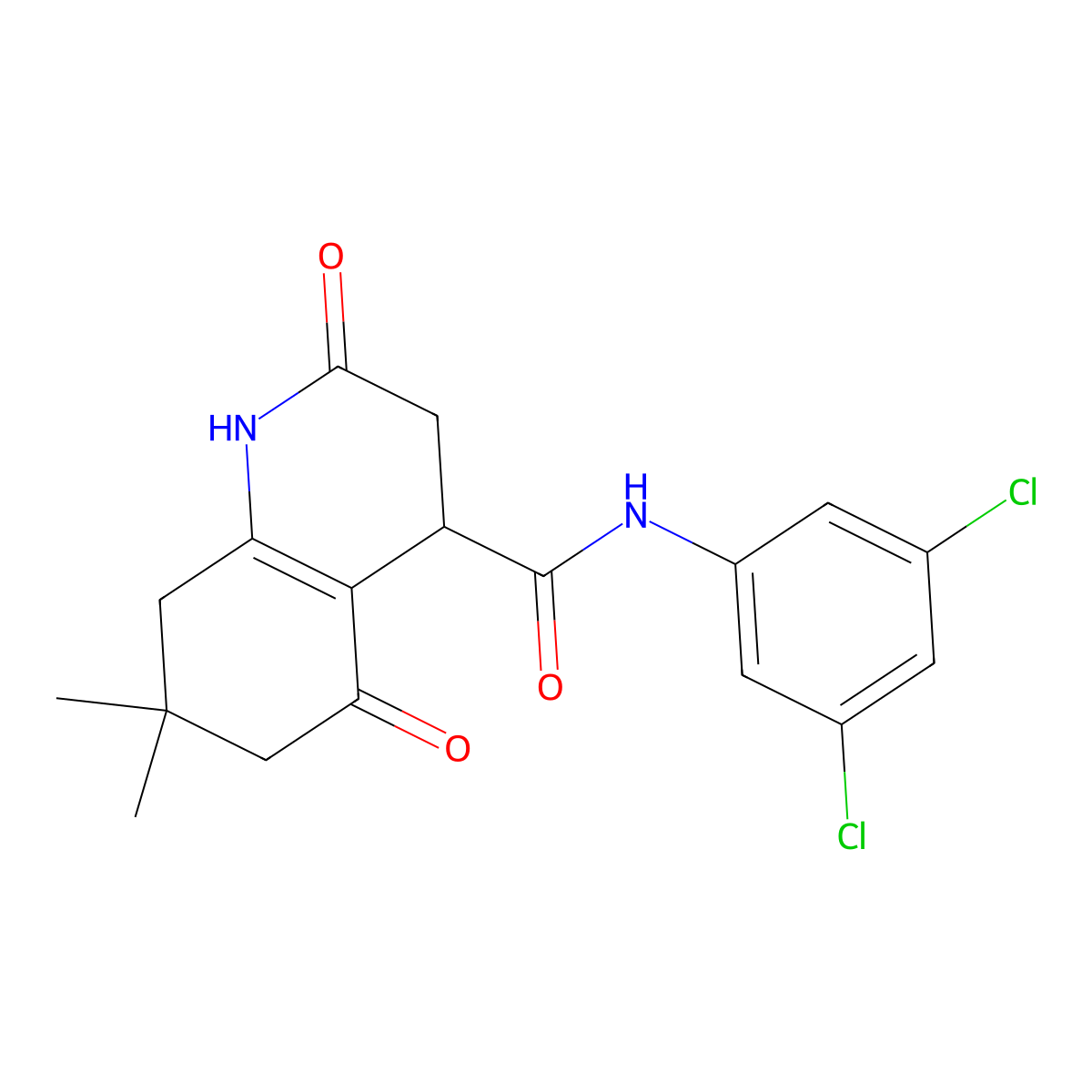 N-(3,5-dichlorophenyl)-7,7-dimethyl-2,5-dioxo-1,2,3,4,5,6,7,8-octahydroquinoline-4-carboxamide molecular structure, CAS 774562-58-2
