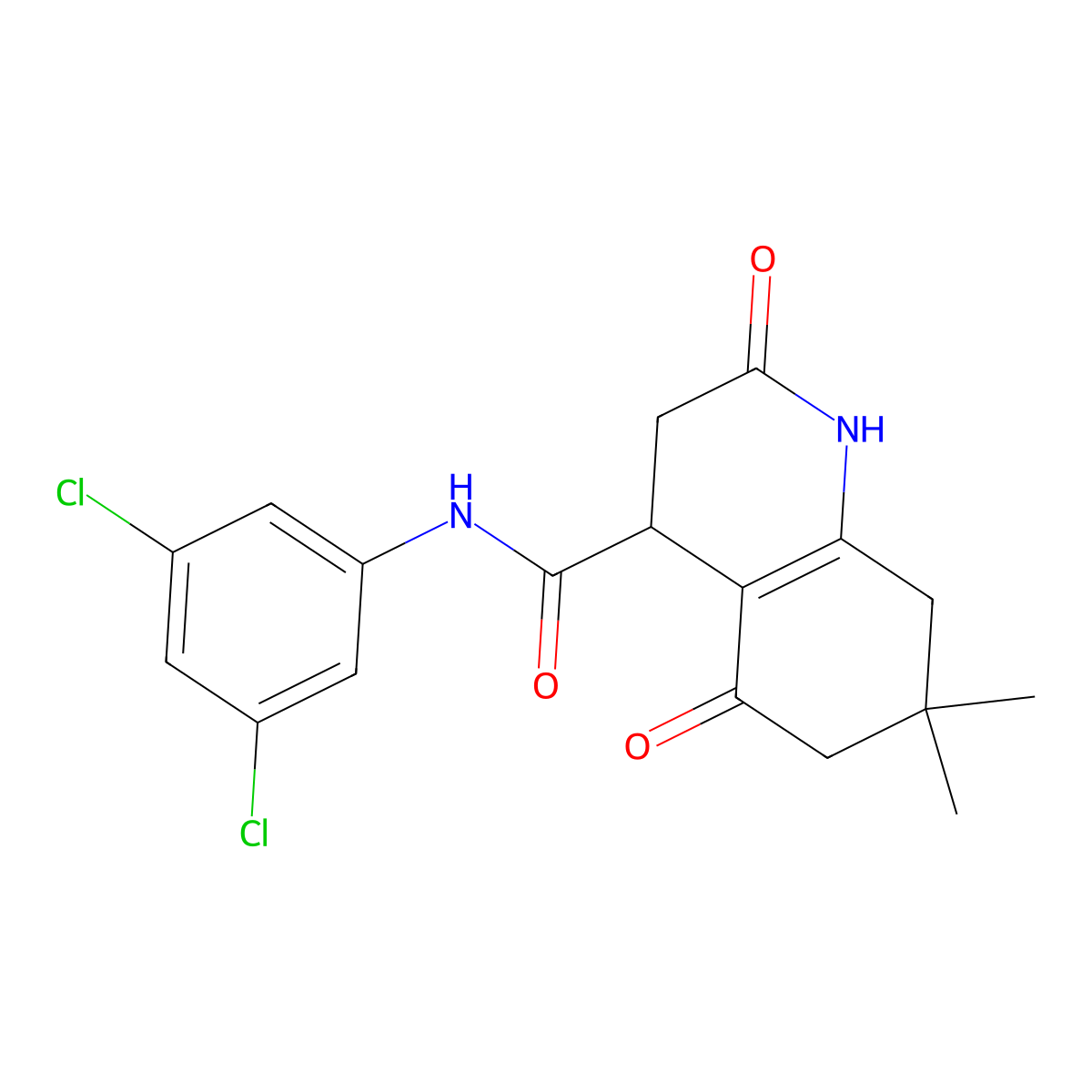 N-(3,5-dichlorophenyl)-7,7-dimethyl-2,5-dioxo-1,2,3,4,5,6,7,8-octahydroquinoline-4-carboxamide molecular structure, CAS 774562-58-2